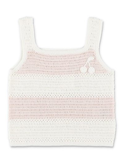 Shop Bonpoint Cap Tank Top In White Pink