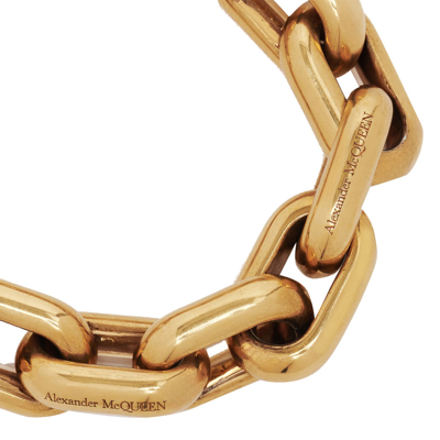 Shop Alexander Mcqueen Peak Chain Bracelet In Golden