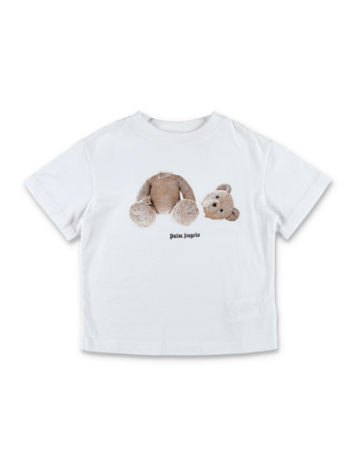 Shop Palm Angels Bear T-shirt In White