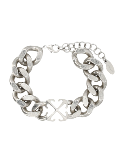 Off-white Arrows-motif Chain Bracelet In Silver