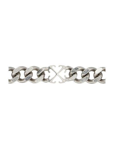 Shop Off-white Arrow Chain Bracelet In Silver