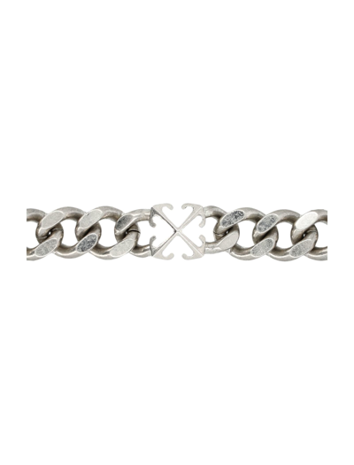 Off-white Arrows-motif Chain Bracelet In Silver