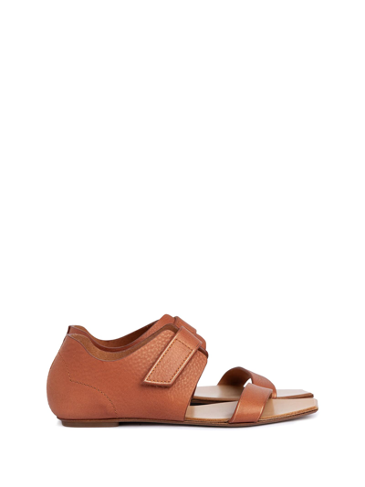Shop Pedro Garcia Vivi Flat Sandal In Tanned Leather In Clay