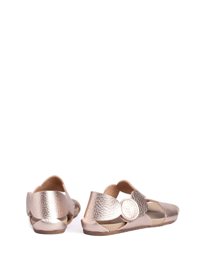 Shop Pedro Garcia Jeanne Sandal In Laminated Grained Leather In Sirocco
