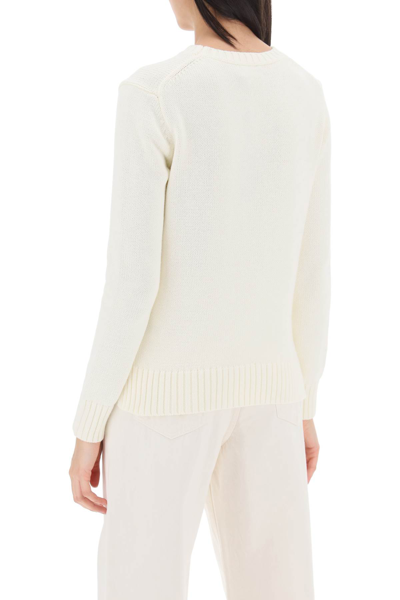 Shop Polo Ralph Lauren Polo Bear Cotton Sweater In Parchment Cream (white)