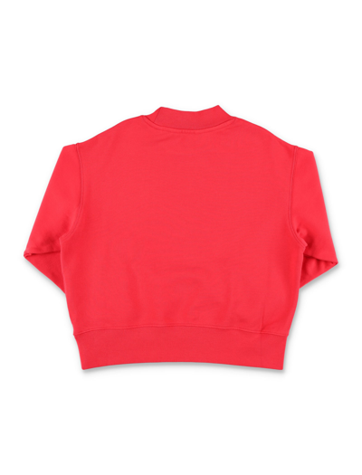 Shop Palm Angels Classic Curved Logo Sweatshirt In Red