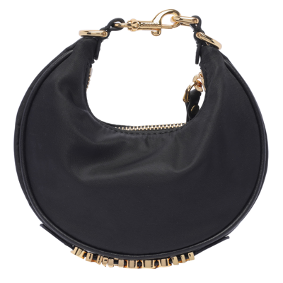 Shop Moschino Lettering Logo Handbag In Black