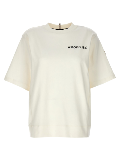 Shop Moncler Logo Print T-shirt In White