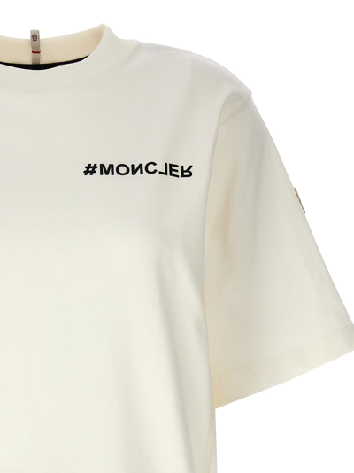 Shop Moncler Logo Print T-shirt In White