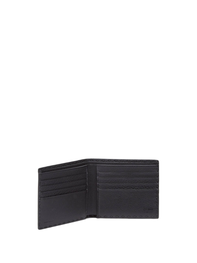 Shop Fendi Bi-fold Wallet In Black Leather In Nero Palladio