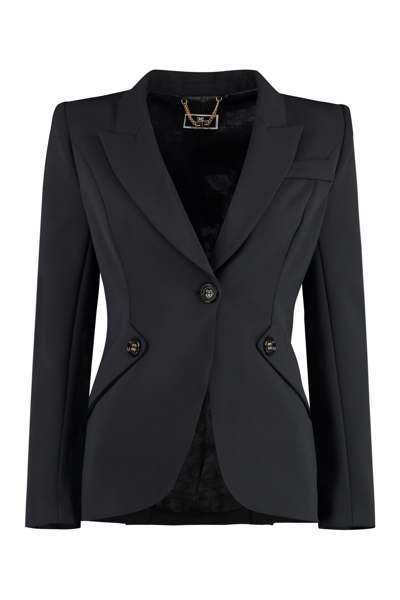 Shop Elisabetta Franchi Single-breasted One Button Jacket In Black