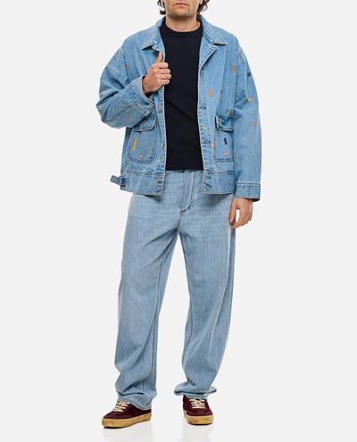 Levi's Light Blue Utility Trucker Jacket In Clear Blue