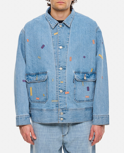 Levi's Light Blue Utility Trucker Jacket In Clear Blue