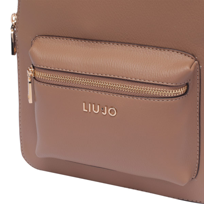 Shop Liu •jo Logo Backpack In Brown