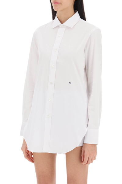 Shop Hommegirls Cotton Twill Shirt In White (white)