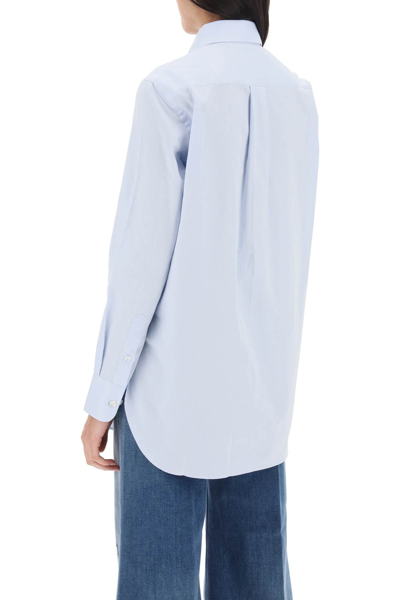 Shop Hommegirls Cotton Twill Shirt In Light Blue (light Blue)