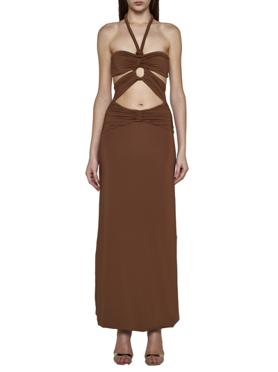 Shop Maygel Coronel Dress In Cocoa Brown