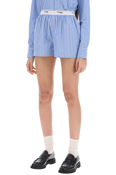 Shop Hommegirls Cotton Boxer Shorts In Blue White (blue)