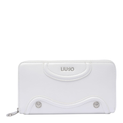 Shop Liu •jo Logo Zip Around Wallet In White