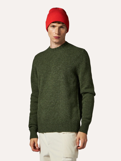 Shop Ballantyne Soft Shetland Wool Pullover In Green