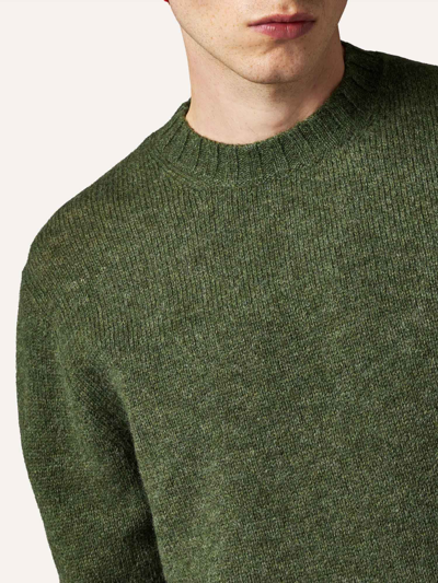 Shop Ballantyne Soft Shetland Wool Pullover In Green