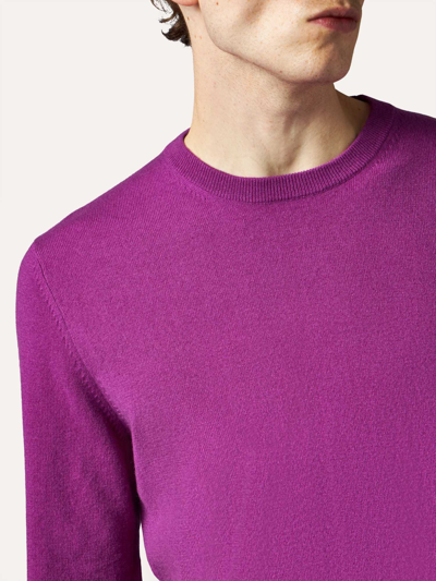 Shop Ballantyne Roundneck Pullover In Cashmere In Pink