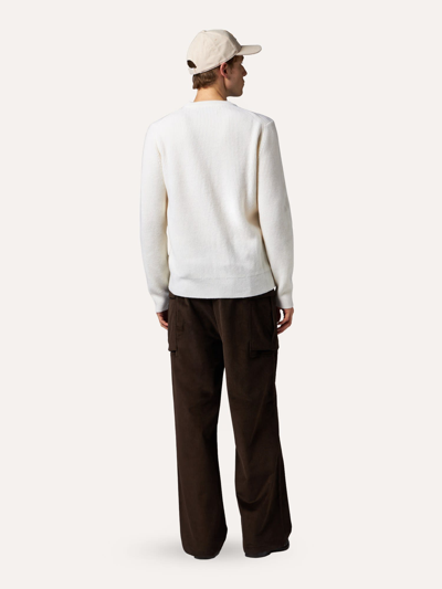 Shop Ballantyne Fishermans Rib Wool Roundneck In White