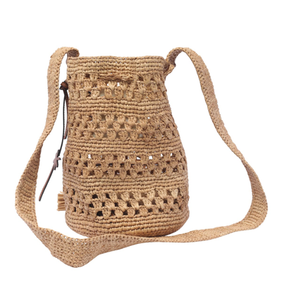 Shop Manebi Beach Weaving Bucket Bag In Brown