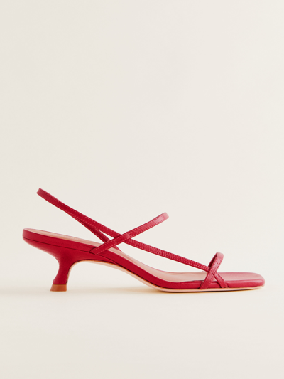 Shop Reformation Serenity Bare Sandal In Scarlet