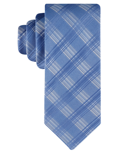 Shop Calvin Klein Men's Ben Plaid Tie In Blue
