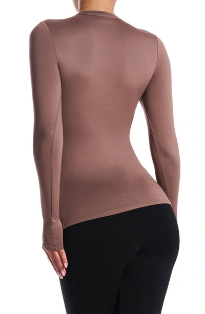 Shop N By Naked Wardrobe Bare Crewneck Long Sleeve Top In Taupe