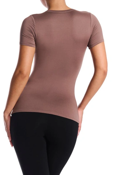 Shop N By Naked Wardrobe Bare Short Sleeve Crew Top In Taupe