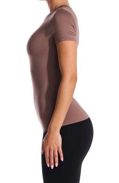 Shop N By Naked Wardrobe Bare Short Sleeve Crew Top In Taupe