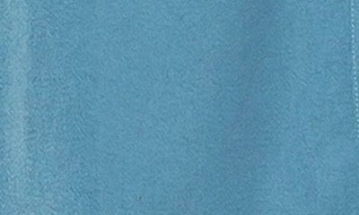 Shop Melloday Sleeveless Button Front Satin Shirtdress In Marline Blue