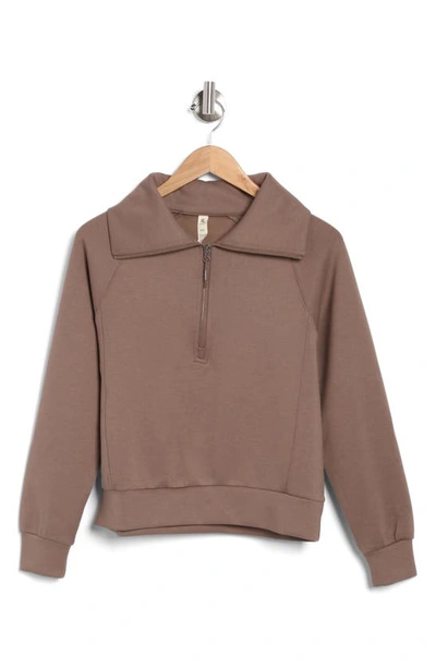 Shop Kyodan Scuba Essentials Half Zip Sweatshirt In Taupe Grey