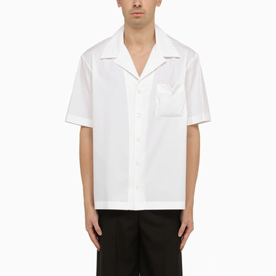 Shop Valentino White Cotton Shirt With Vlogo