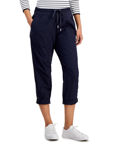 Shop Nautica Women's Cotton Roll-tab Utility Pants In Rope