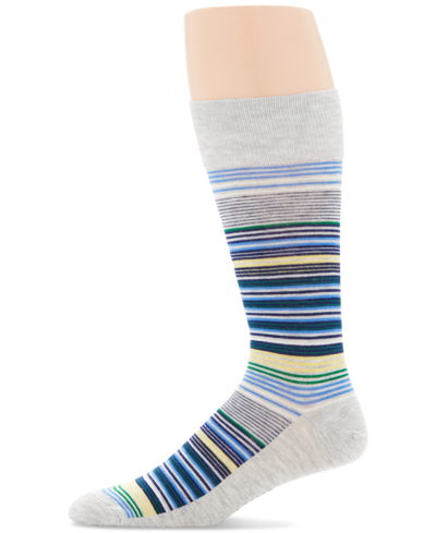 Shop Perry Ellis Portfolio Men's Variegated Stripe Dress Socks In Heather Grey