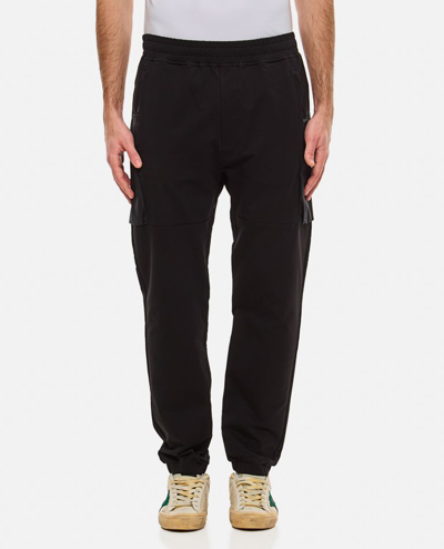 Shop C.p. Company Metropolis Series Stretch Fleece Mixed Cargo Sweatpants In Black