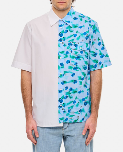 Shop Marni Printed Shirt In Sky Blue
