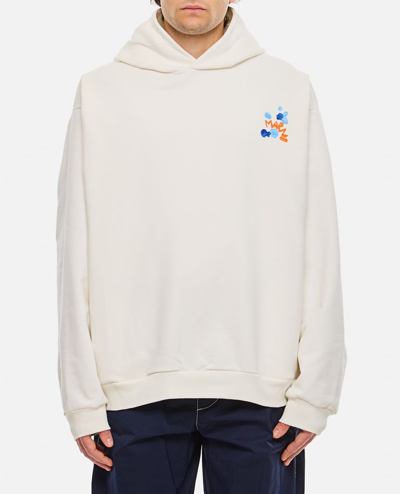 Shop Marni Cotton Hoodie In White