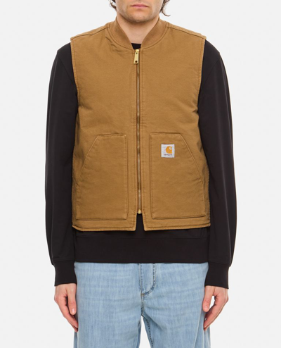 Shop Carhartt Dearborn  Classic Vest In Brown