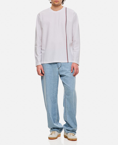 Thom Browne T-shirt Mit Rwb-streifen In White