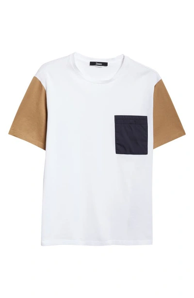 Shop Herno Colorblock Mixed Media Superfine Cotton Jersey T-shirt In White