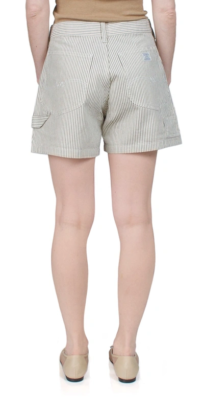Shop Denimist Carpenter Striped Cotton Shorts