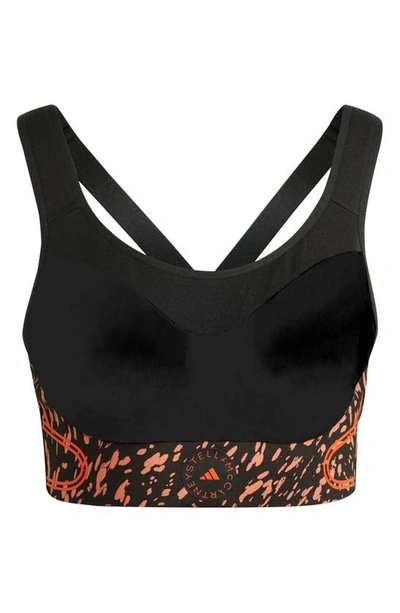 Shop Adidas By Stella Mccartney Truepace High Impact Sports Bra In Magic Earth/ Black