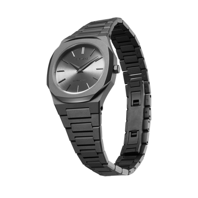 Shop D1 Milano Watch Ultra Thin 30mm In Gun Metal