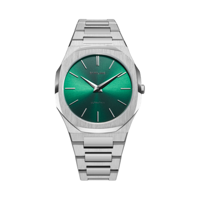 Shop D1 Milano Watch Ultra Thin Bracelet 40 Mm In Green/silver