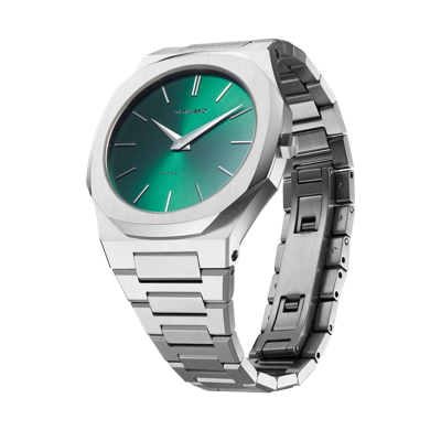 Shop D1 Milano Watch Ultra Thin Bracelet 40 Mm In Green/silver