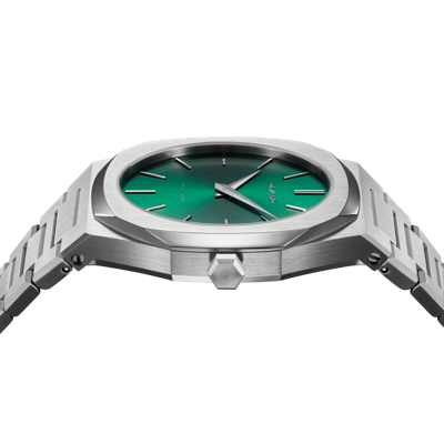 Shop D1 Milano Watch Ultra Thin Bracelet 40 Mm In Green/silver